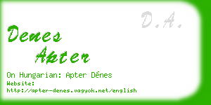 denes apter business card